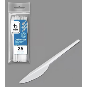 cuchillo best blanco reutilizable 25x12 300uds
