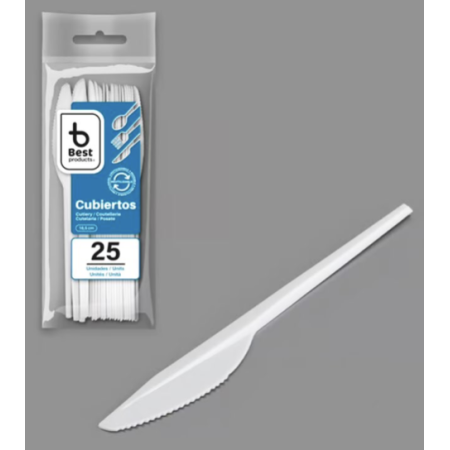 cuchillo best blanco reutilizable 25x12 300uds